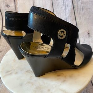 Michael Kors Black Wedge Sandals 6 M